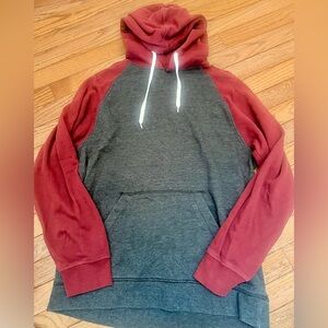 Zine Clothing Two-Tone Hoodie in Charcoal & Maroon L Large